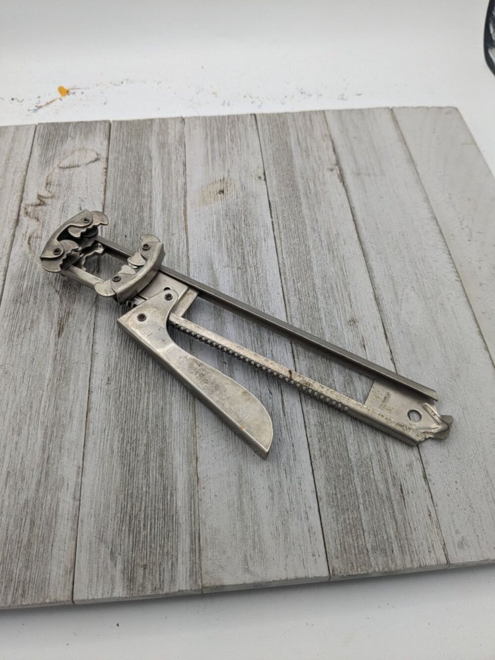 Vintage Metal Can Bottle Jar Adjustable Opener Multipurpose Tool 9" Taiwan